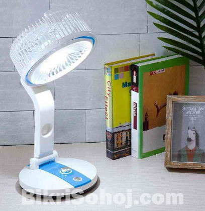 Rechargeable Folding Table Fan with Led Light